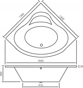 Angara Corner Bathtub River Range Dimensions