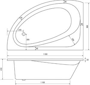 Parana Corner Bathtub River Range Dimensions