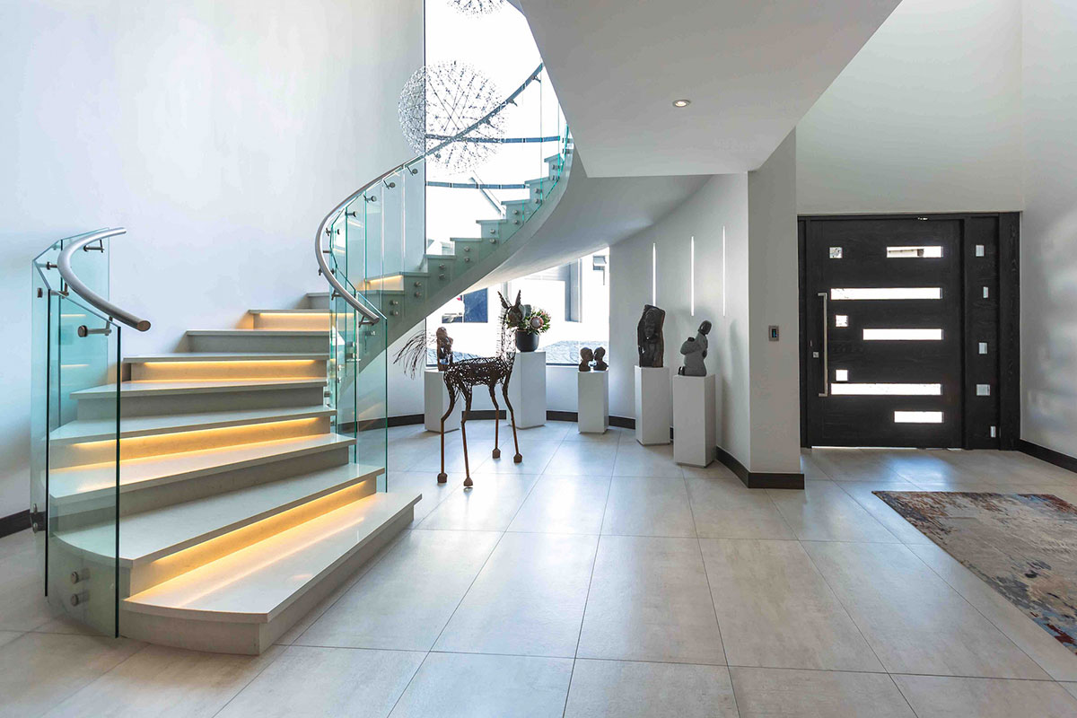 Spiral cladded staircase